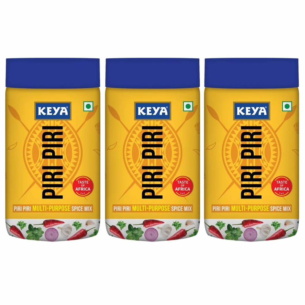 Keya Piri Piri - Instant Seasoning Mix Original Flavour 3 Way Sprinkler Cap (Pack Of 3) 240 Grams.