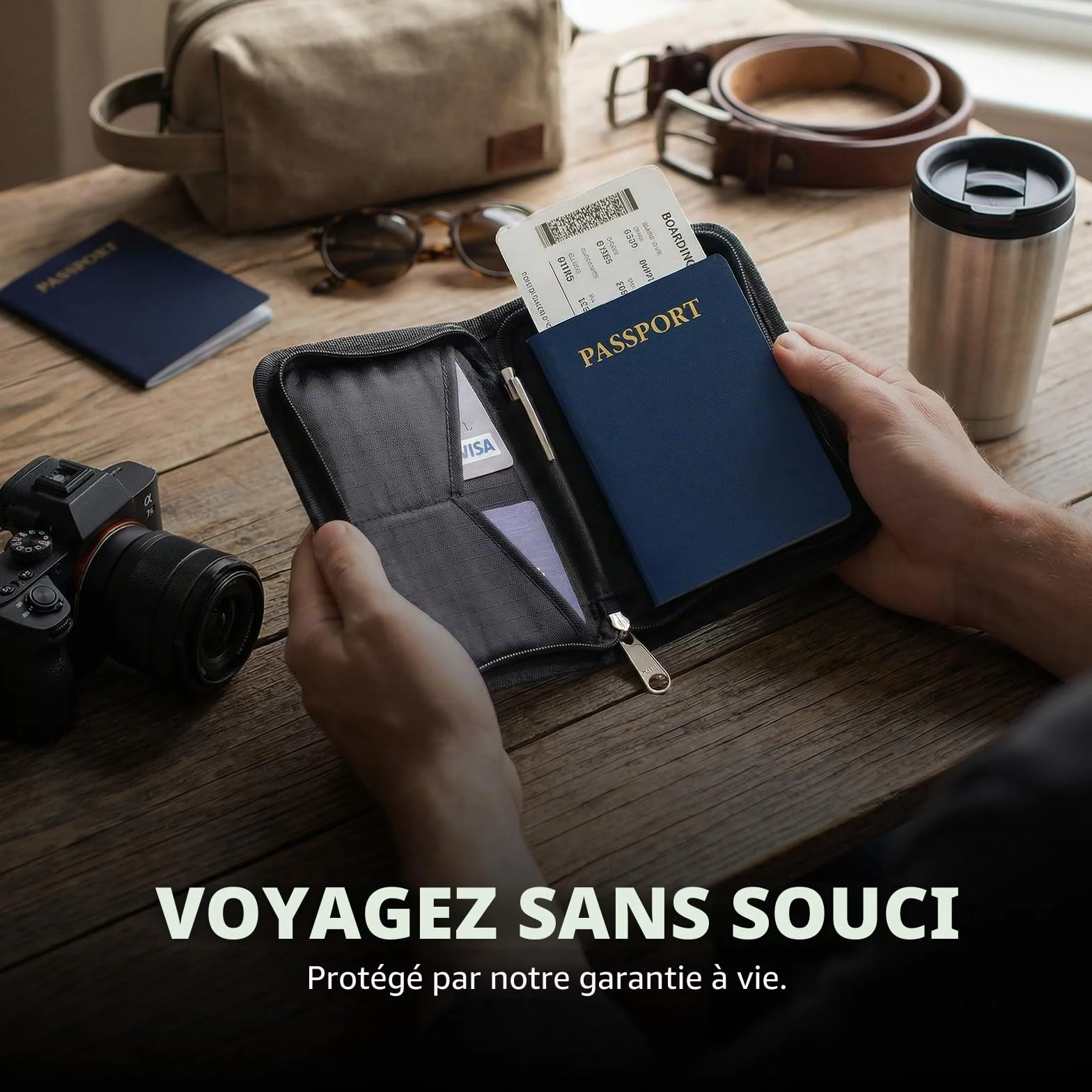 Portefeuille Passeport Zero Grid Voyage RFID