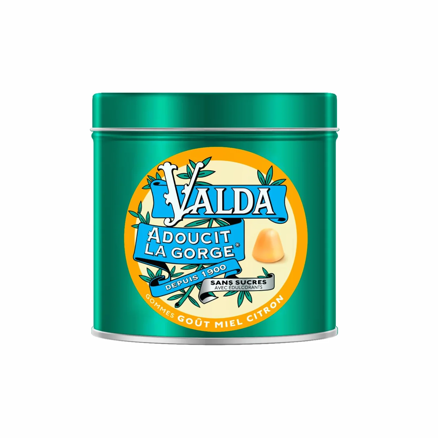 Valda Gommes Sans Sucres avec Edulcorants Goût Miel Citron Adoucit la gorge 140 g