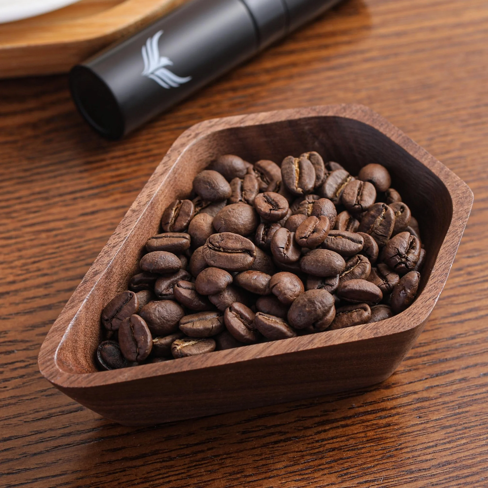Tasse doseuse en grains de café en noyer et vaporisateur à café RDT Coffret cadeau Accessoires de bar à café RDT/récipient doseur en bois