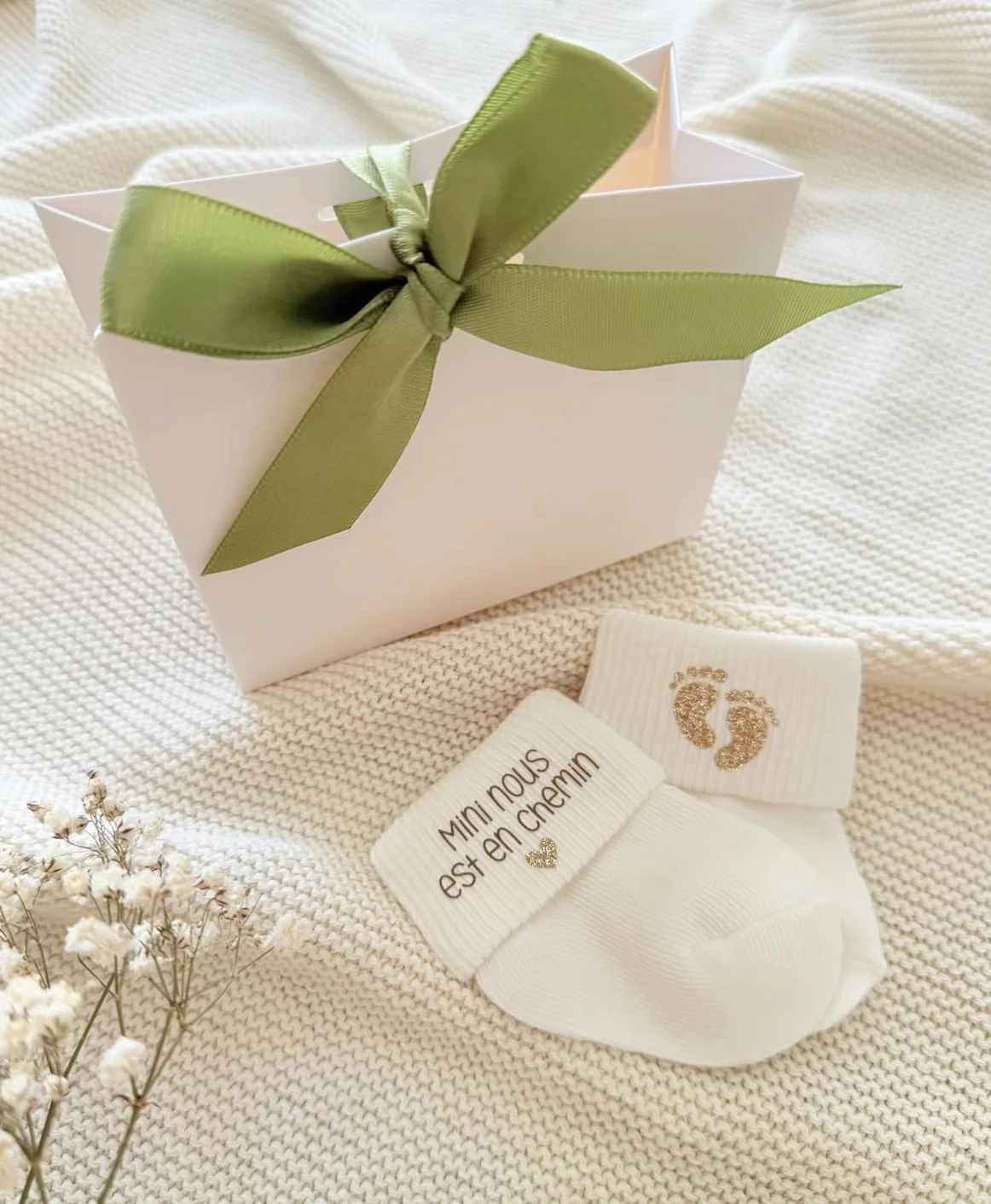Chaussettes annonce grossesse bébé Moonbabystore