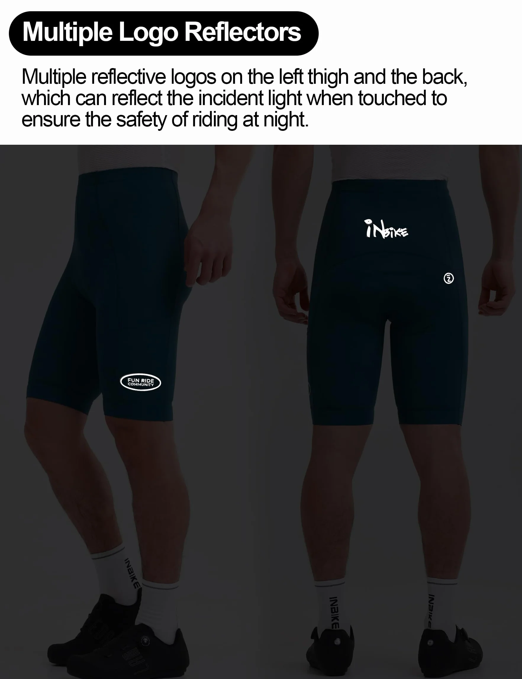 INBIKE Cuissard Cyclisme Homme Rembourré Gel Poches Côtés VTT Vélo Route YZ572