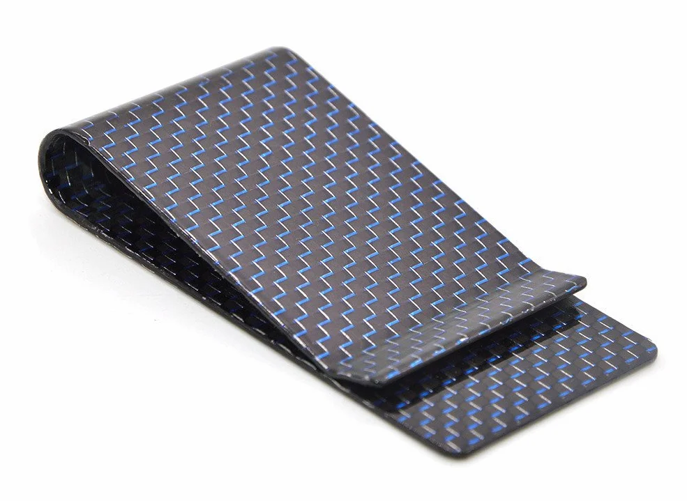 Pinces à Billets Money Clip Fibre de Carbone Titulaire Carte Bancaire Or Homme