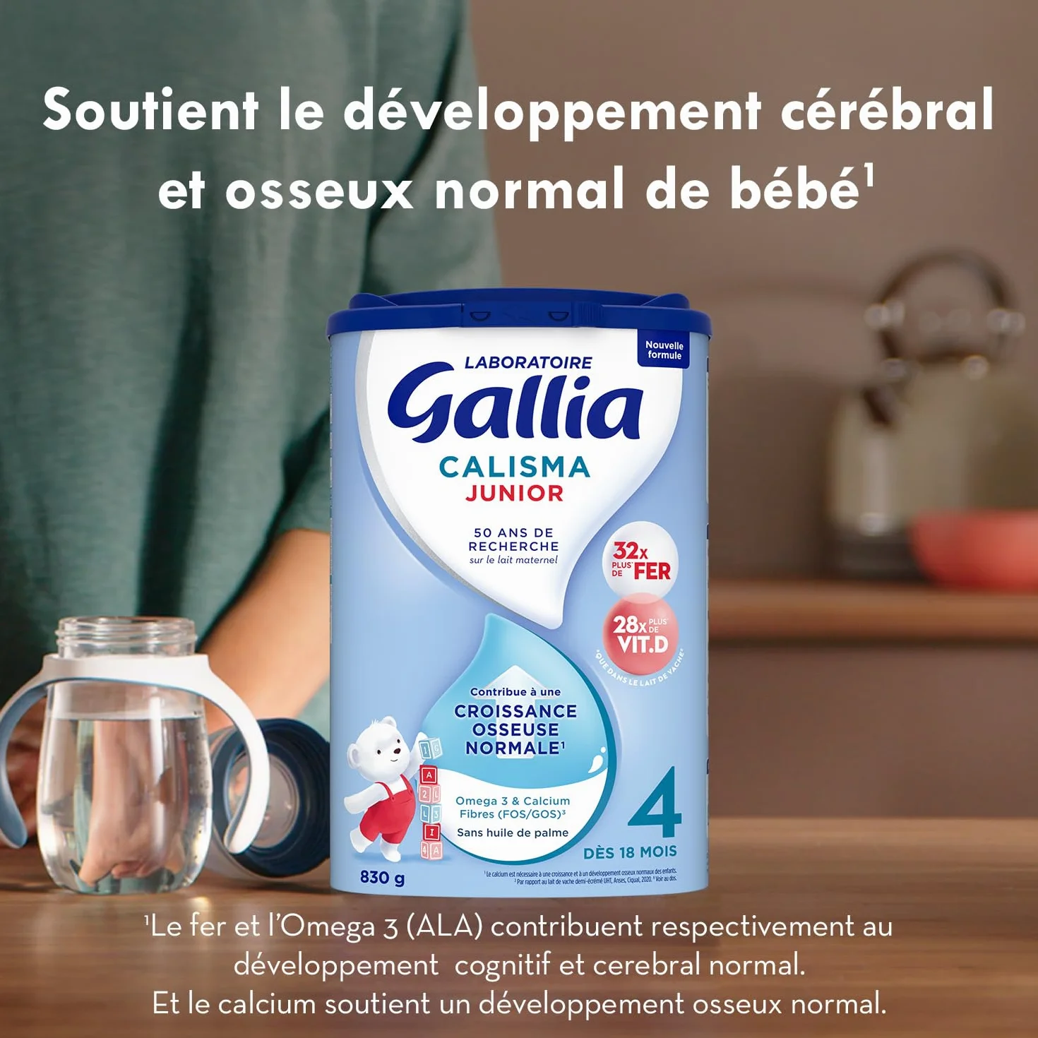 Laboratoire Gallia Lait infantile Calisma Junior 4ème âge Lait de Croissance en Poudre 3x830g Dès 18 Mois