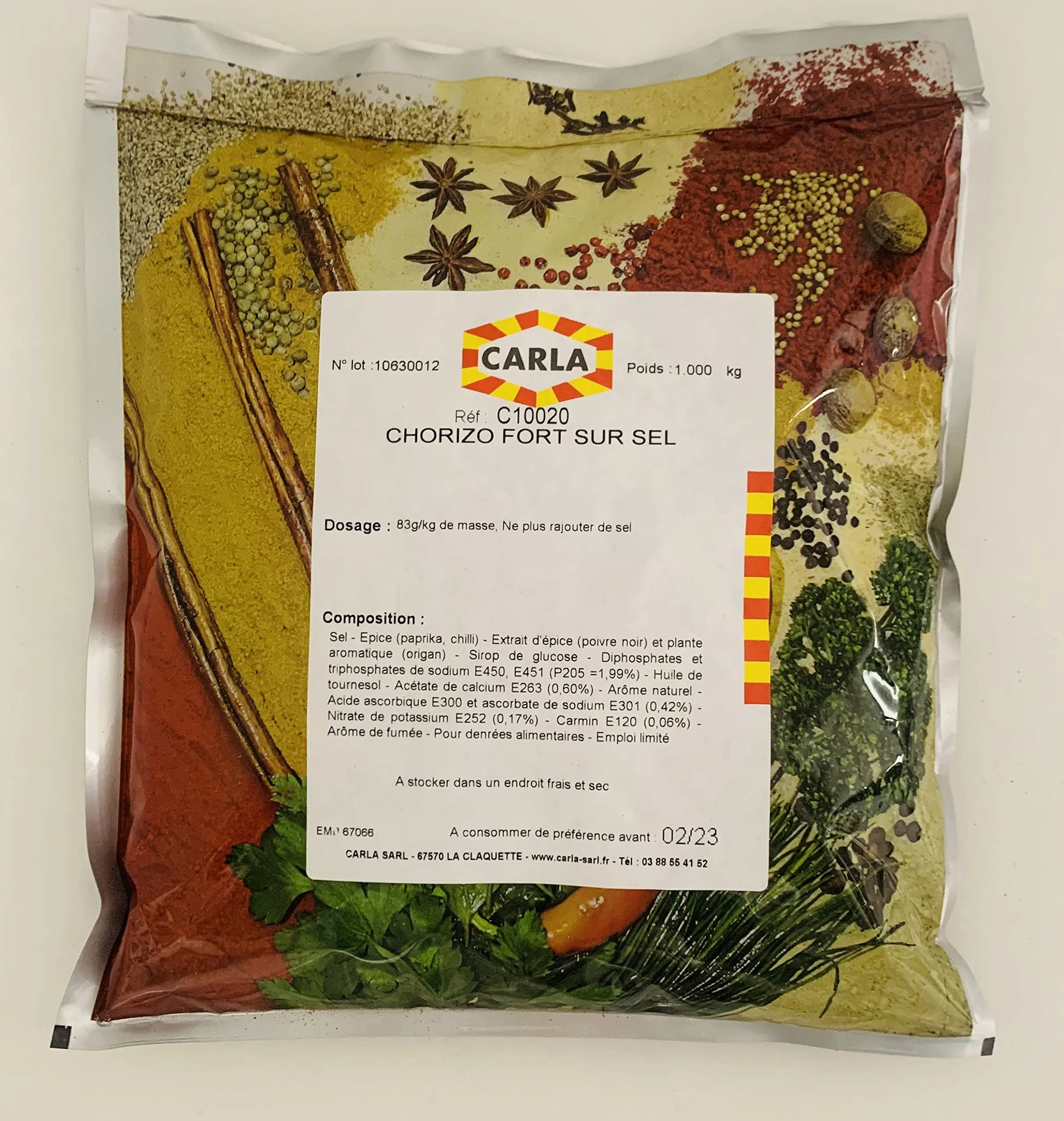Epice pour chorizo sec FORT, complet S/1kg