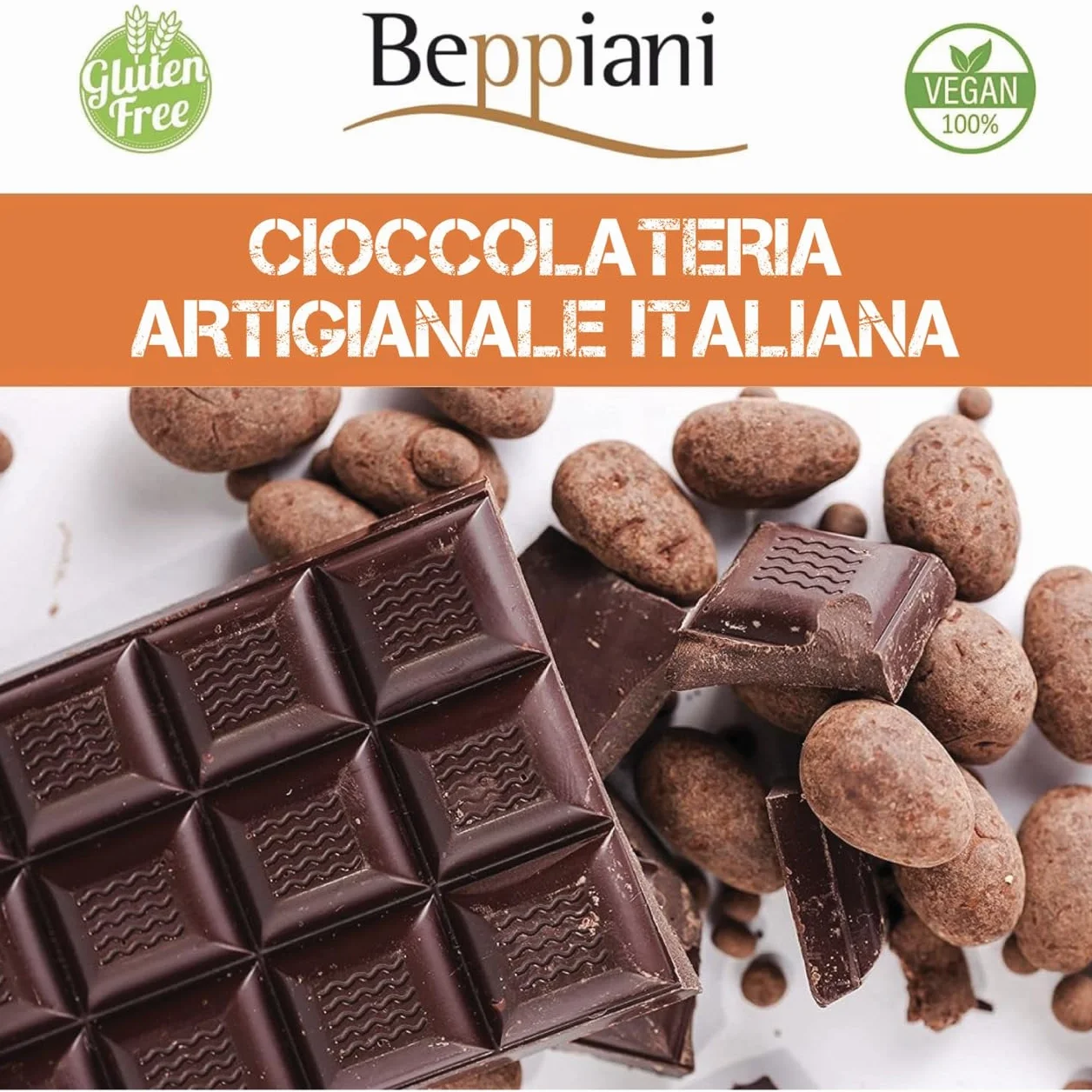 Beppiani 100% Pâte de Cacao, Chocolat Artisanal, vegan, sans sucre, riche en antioxydants, pour une alimentation équilibrée - Ensemble Made in Italy (10)