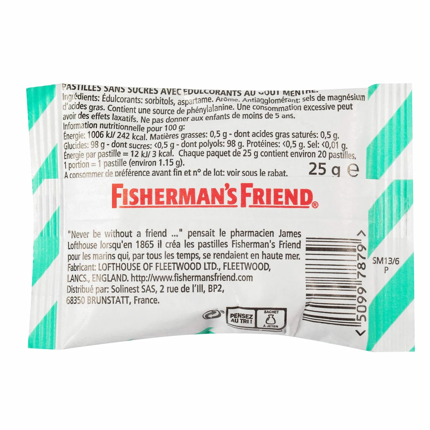 Fisherman's Friend Menthe sans Sucres 24 Sachets 600 g
