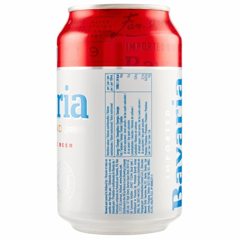 48x BIRRA Bavaria 0.0% Birra Analcolica, alkoholfrei Dosen Bier 0% Alk. 0,33l Flasche + Italian Gourmet polpa 400g