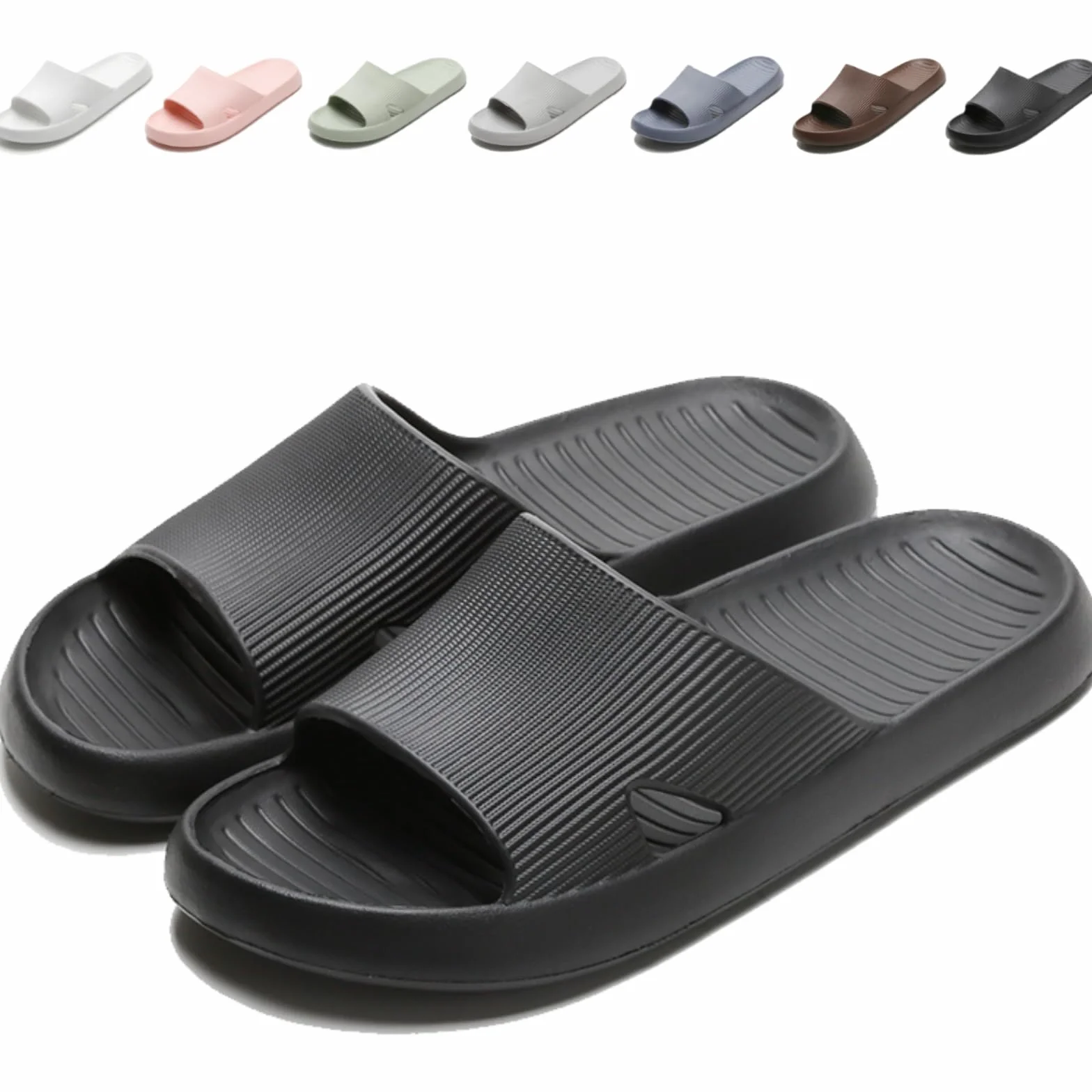 Anmerl Claquettes de Douche Antidérapantes Homme Femme, Chaussons EVA Souple, Sandales Bain Séchage Rapide Piscine Spa Plage