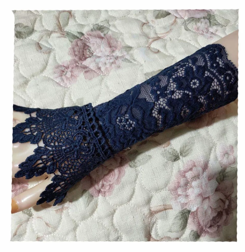 Découpe de Dentelle Crochet Fausse Manche Décorer Trompette Poignets Enfants Poignet en Dentelle, Gris - Taille Unique