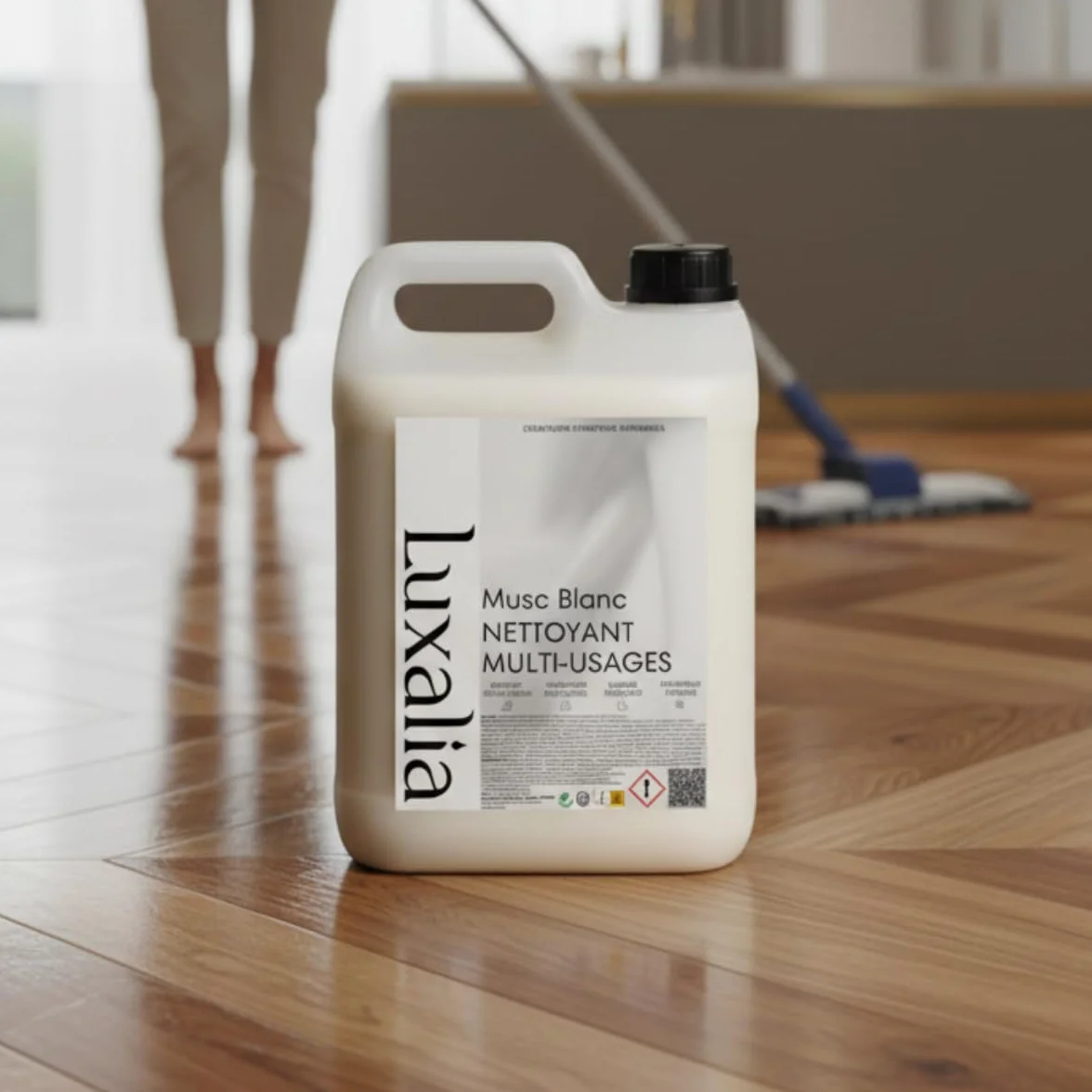Nettoyant Sol & Multi-Usages Musc Blanc - Sols & Surfaces - Hautement Parfumé & Ultra Efficace - 5 Litres - LUXALIA