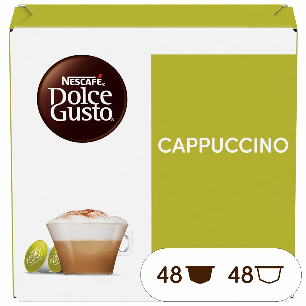 Nescafé Dolce Gusto Cappuccino - Café Gourmand - 96 Capsules (Pack de 6 boîtes x 16) (L'emballage peut varier)