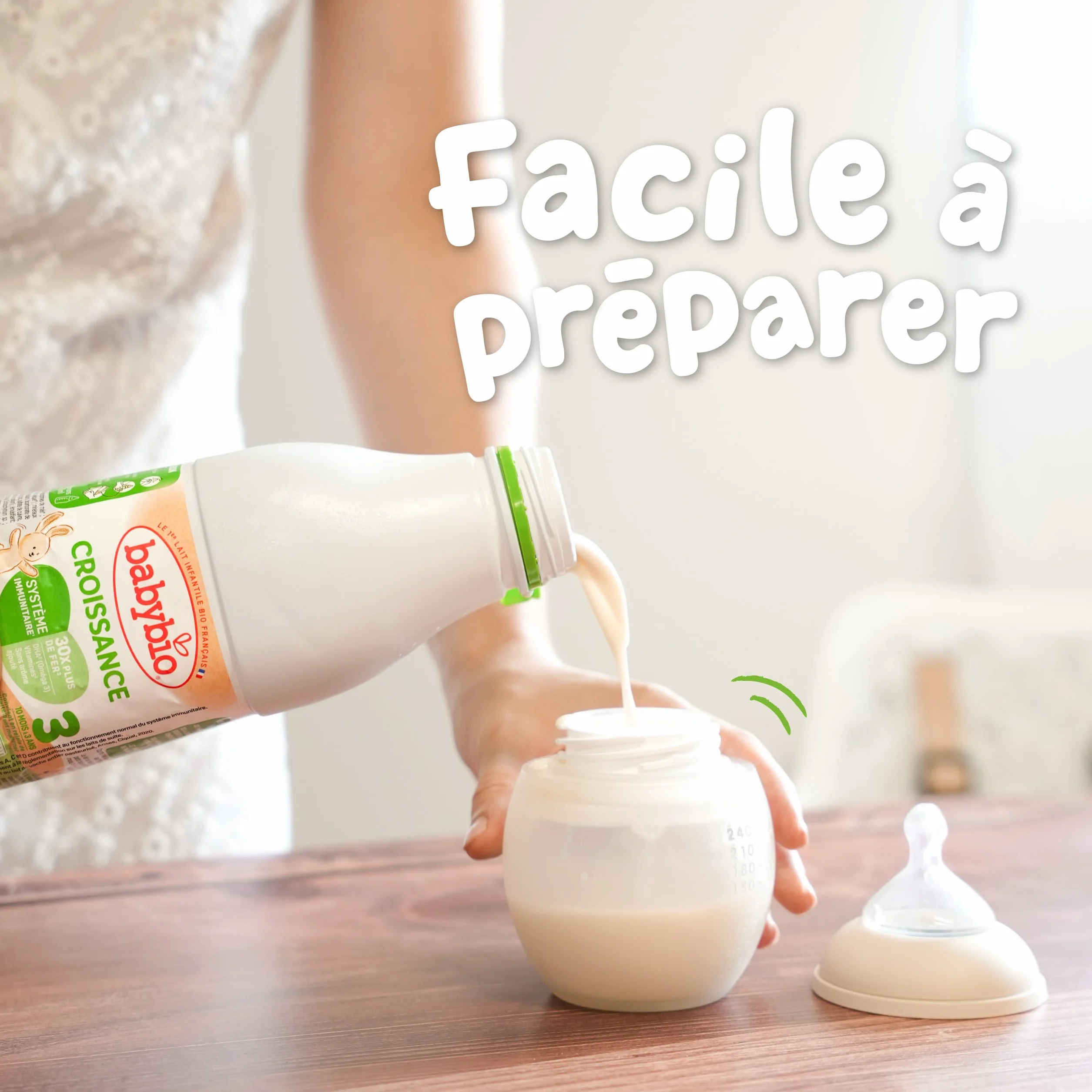 Babybio Croissance Lait de Vache 10 mois 6 x 1L