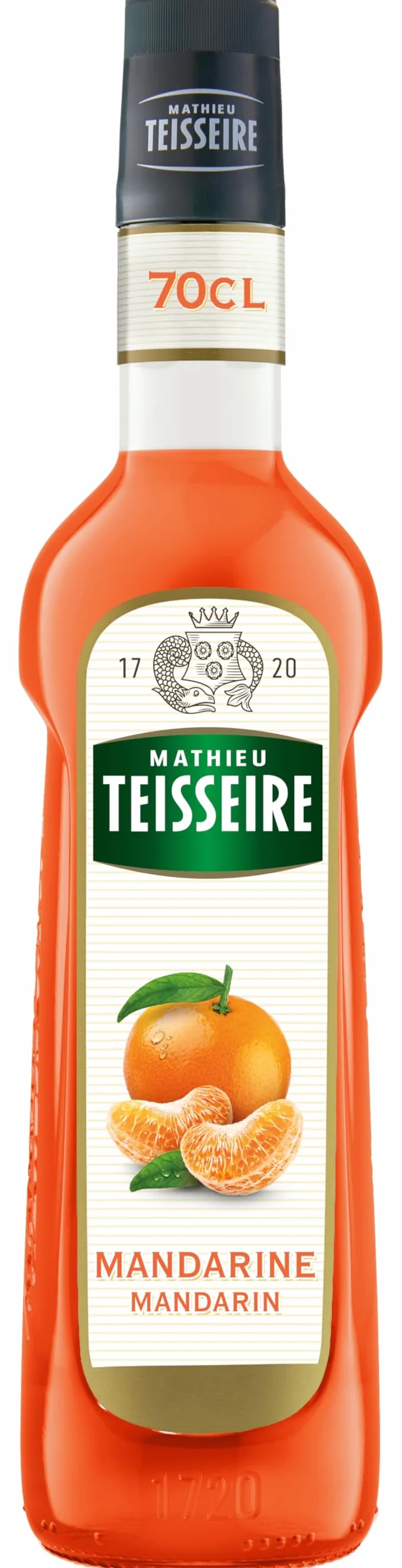 Sirop de Mandarine Mathieu Teisseire, pour boissons rafraîchissantes, cocktails et desserts, bouteille de 70cl