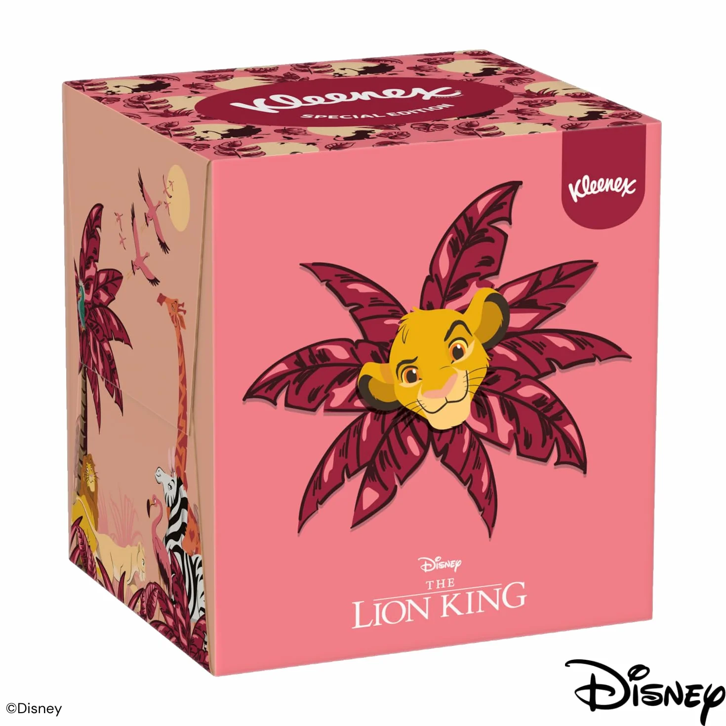 KLEENEX - Mouchoirs boîte cubique Disney (12 boites de 48 mouchoirs) - ludique avec les personnages préférés de vos enfants