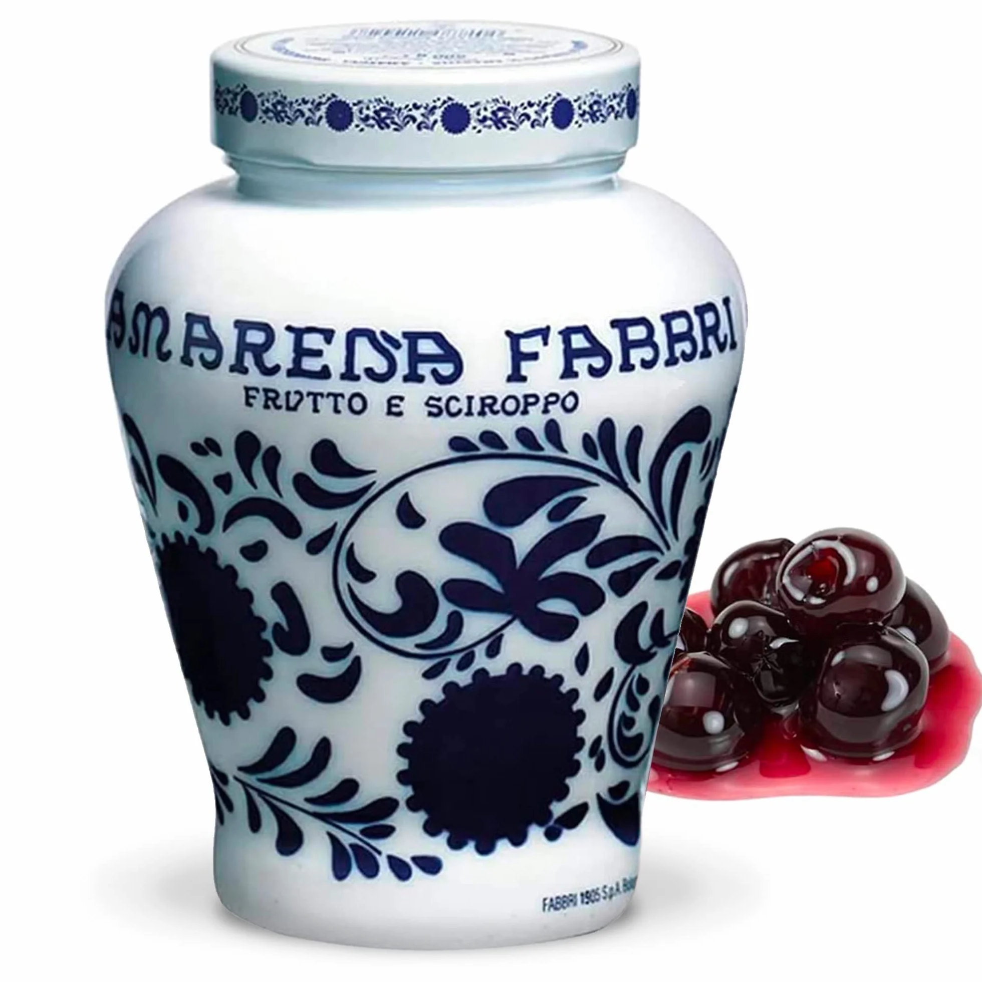 Cerises Amarena Fabbri - Pot traditionnel 600 g. - La référence des cerises Amarena en Italie depuis 1915. l'ingrédient parfait pour sublimer toutes les préparations sucrées et salées