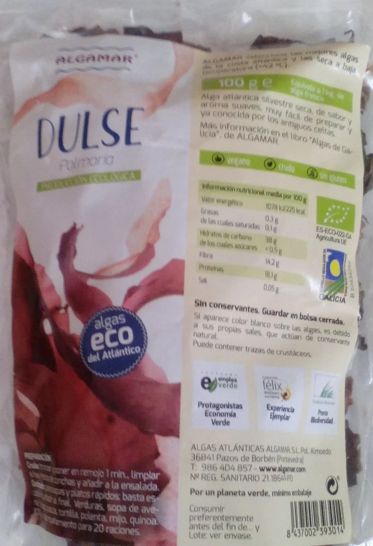 Algues Dulse 100 Gr Algamar