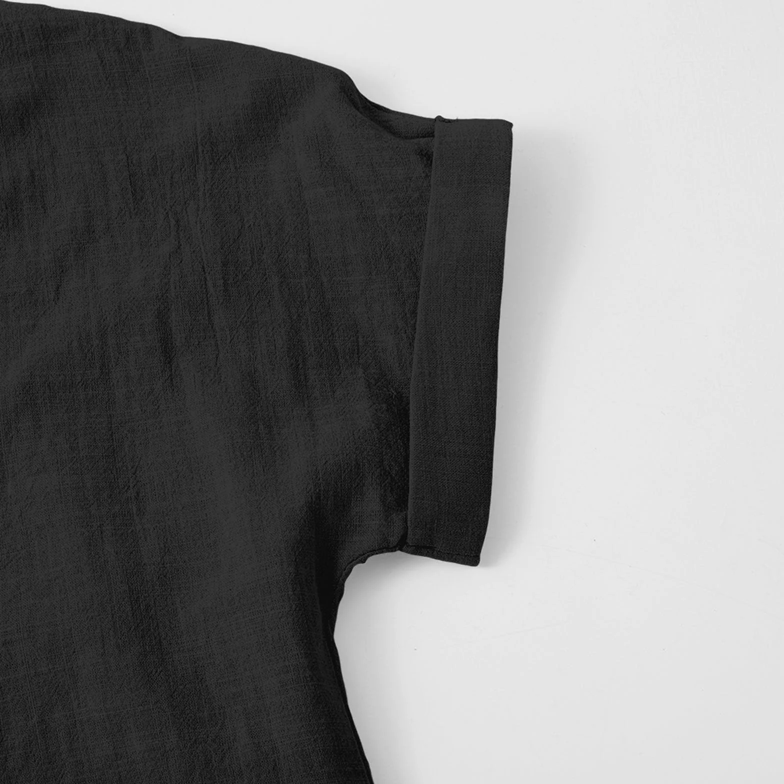 T-shirt à manches courtes en lin uni pour filles col à revers tunique d'école 2025