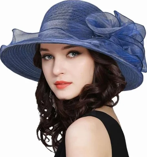 Chapeau bibi en organza pour femme - Derby Cloche cocktail thé mariage