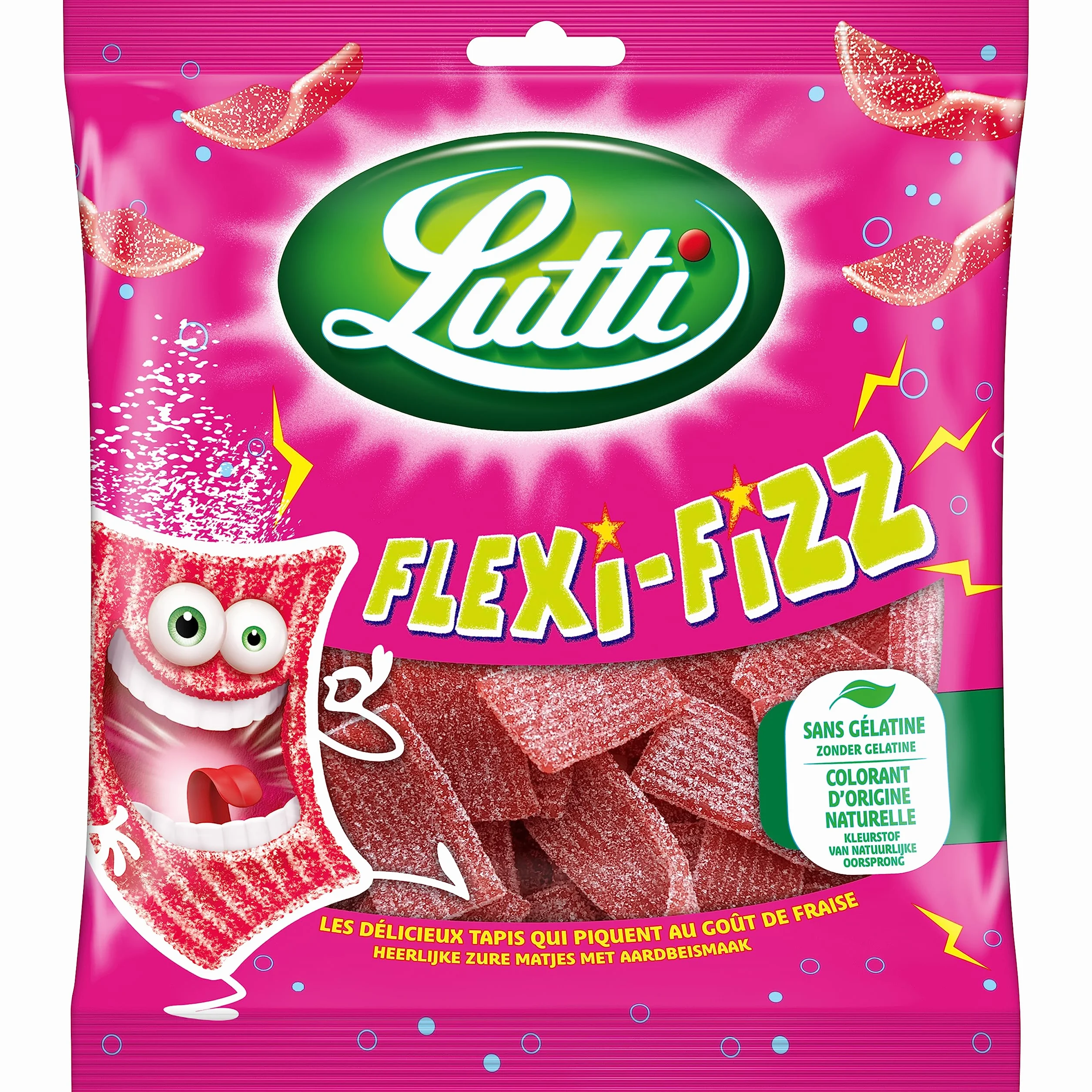Lutti Fraise Flexi-Fizz Fili Tubs, 225 g