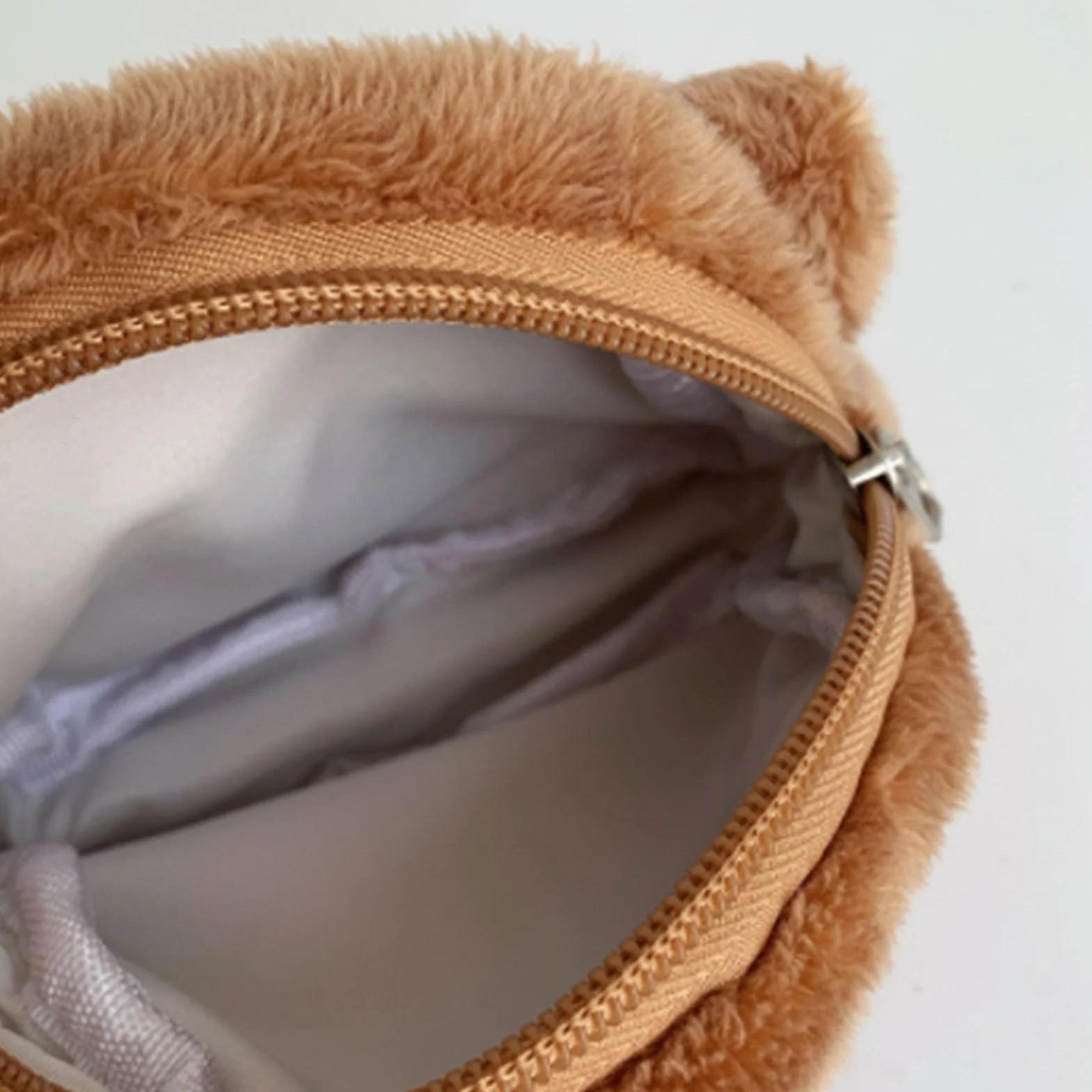 Porte-Monnaie en Forme d'ours Mignon en Peluche pour Enfants (café)