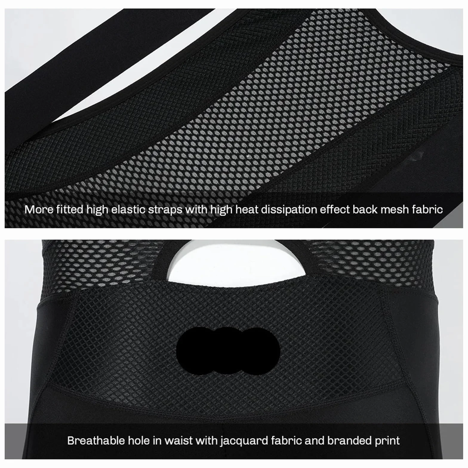 Cuissard à Bretelles Cyclisme Hommes Collants Vélo Route Professionnel Longue Distance 3/4 M