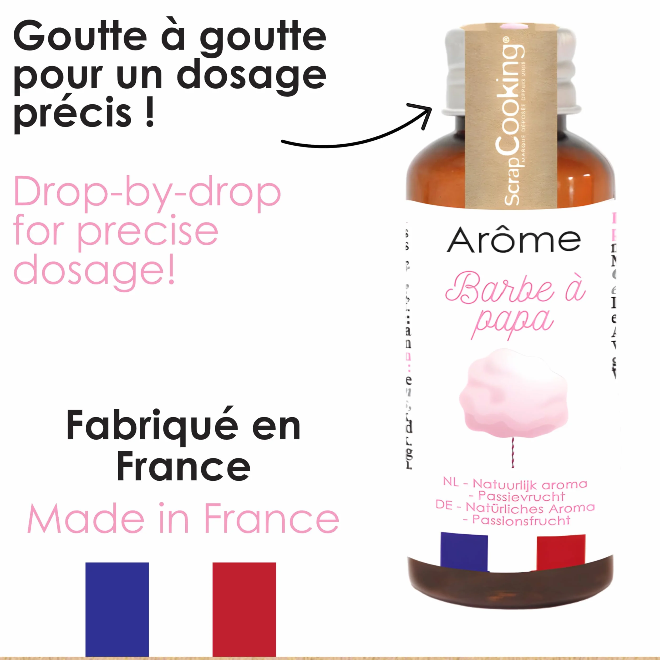 ScrapCooking - Arôme Liquide de Barbe à Papa 40 ml - Arôme Alimentaire pour Pâtisseries, Gâteaux, Biscuits, Cakes, Macarons, Glaces, Smoothies, Bonbons & Confiseries - 4386