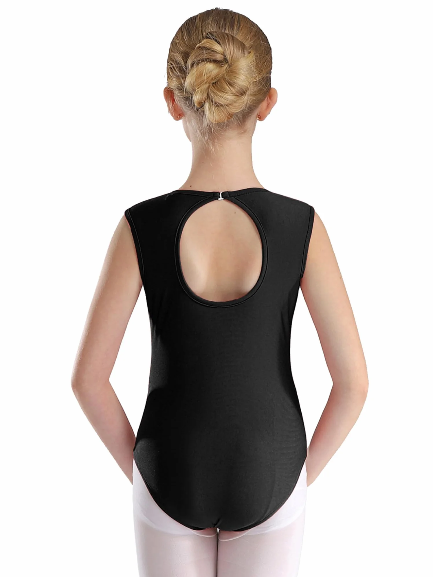Oyolan Justaucorps Gymnastique Fille 3 Pièces avec Short Débardeur Tenue Danse Patinage