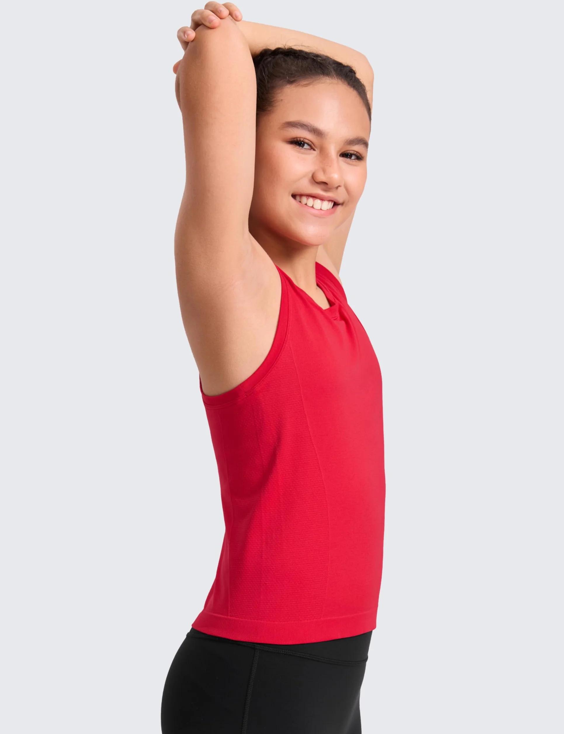 CRZ YOGA Filles Seamless Athlétique Débardeur Danse Dos Nageur Col Rond
