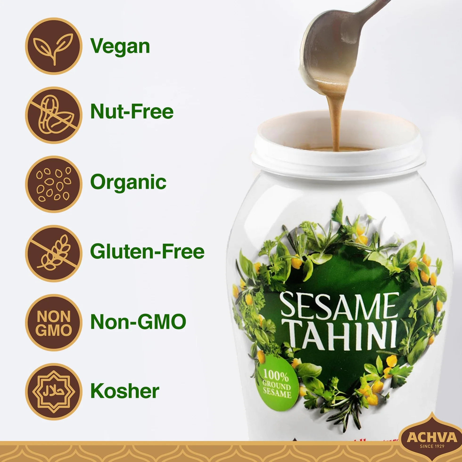 Achva Tahini Crushed Sesame Seeds, 17.6 Ounce