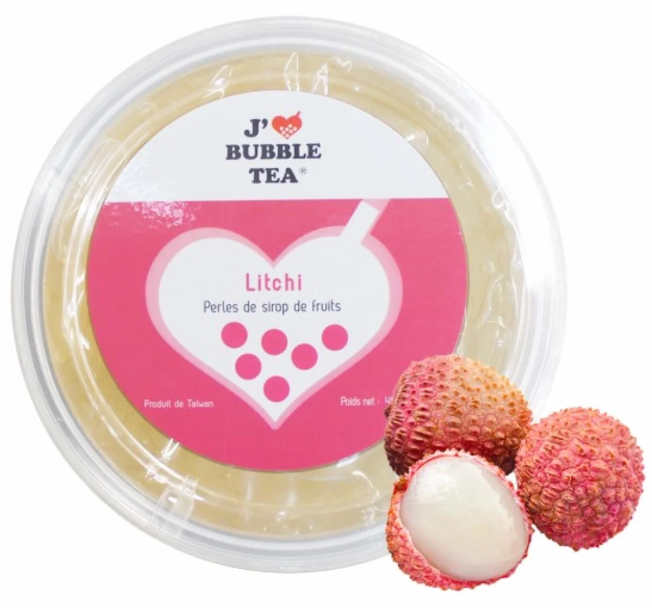 Perles de Fruit JMBBT Pour Bubble Tea et Tout Autre Boisson 450g - Livraison Gratuite France - Expédition par la Sté Bo Time (1, Litchi)