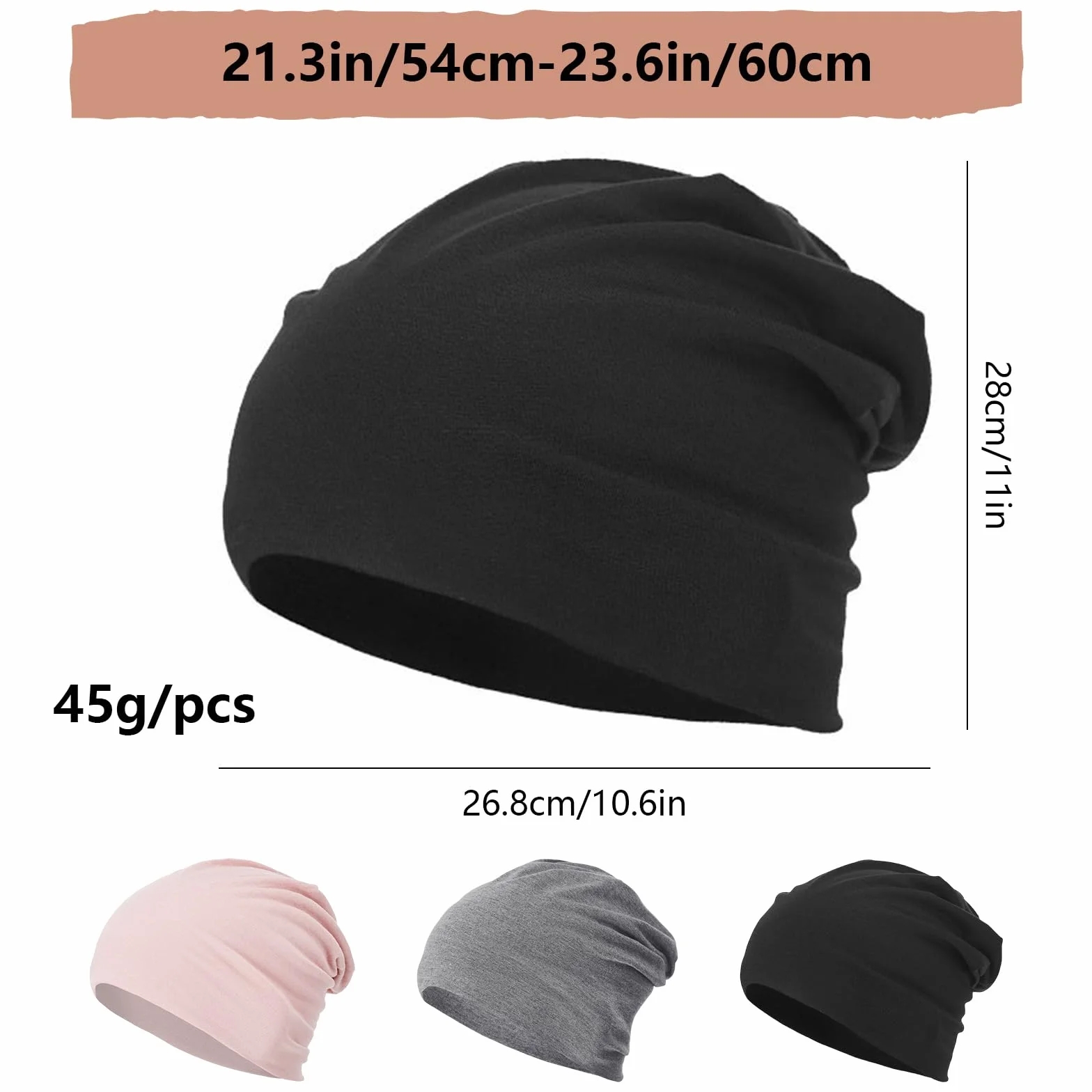Bonnet de Nuit Homme Femme Hiver Respirant Chapeau de Sommeil Calotte pour Dormir Chimiothérapie Perte de Cheveux