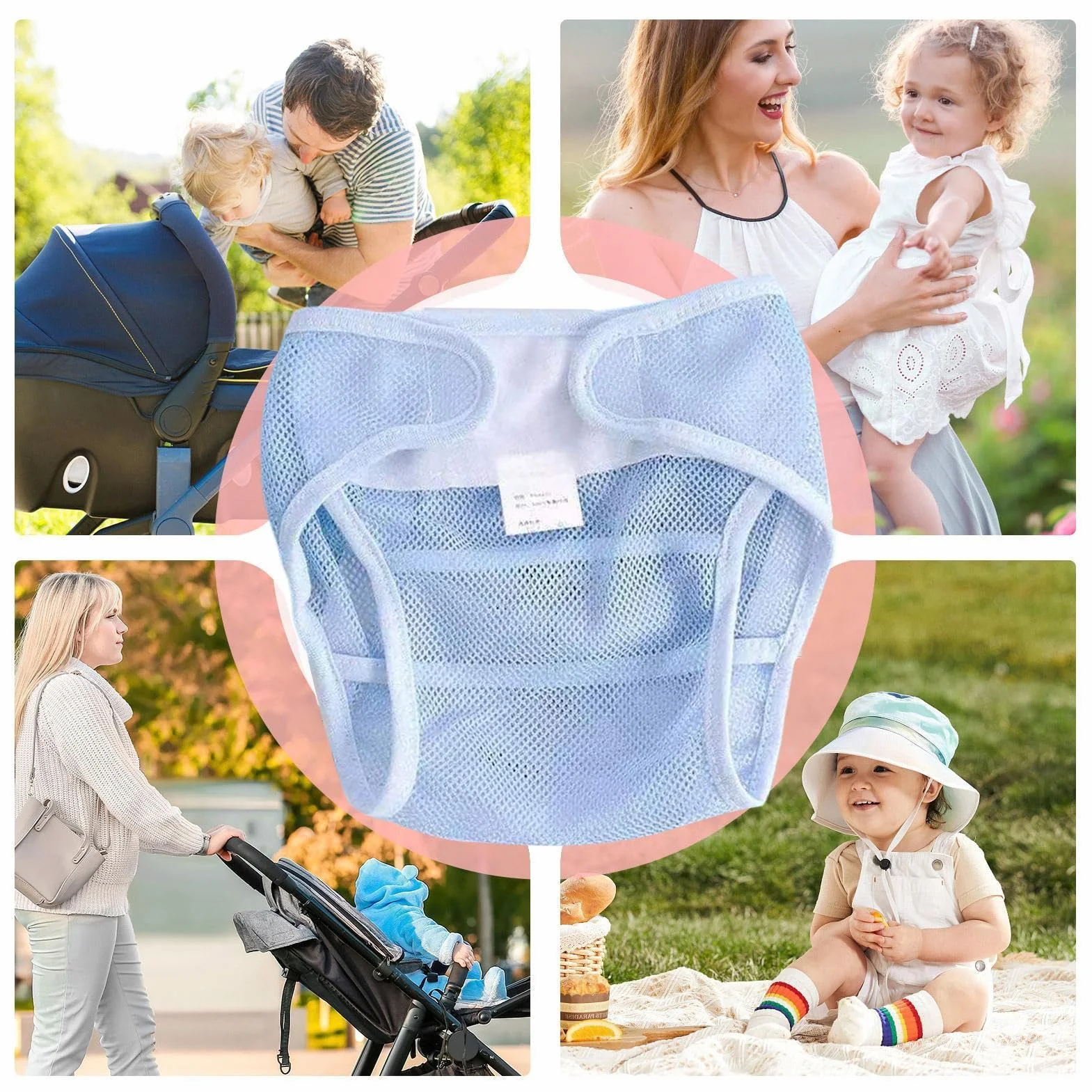 Couches en tissu réutilisables Couvre-couches Housse en maille légère respirante pour peaux sensibles nuit Protection fuites