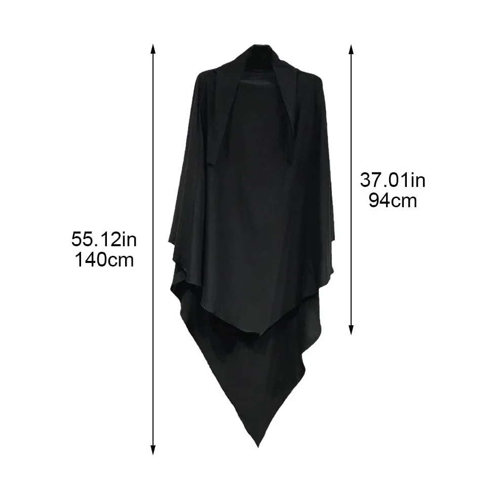 Formel Long Hijab Abaya One-Piece Loose Half Cover Ramadan Eid Prayer Tissu pour Les Femmes