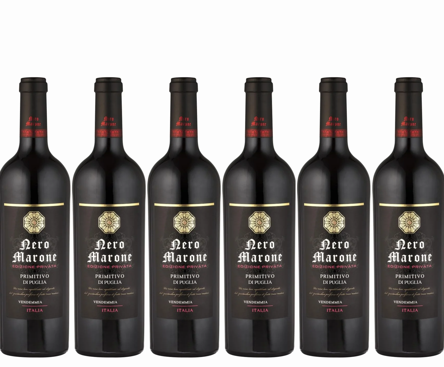 Nero Marone - Vin rouge italien, Primitivo IGT Puglia (6 x 0.75 L)