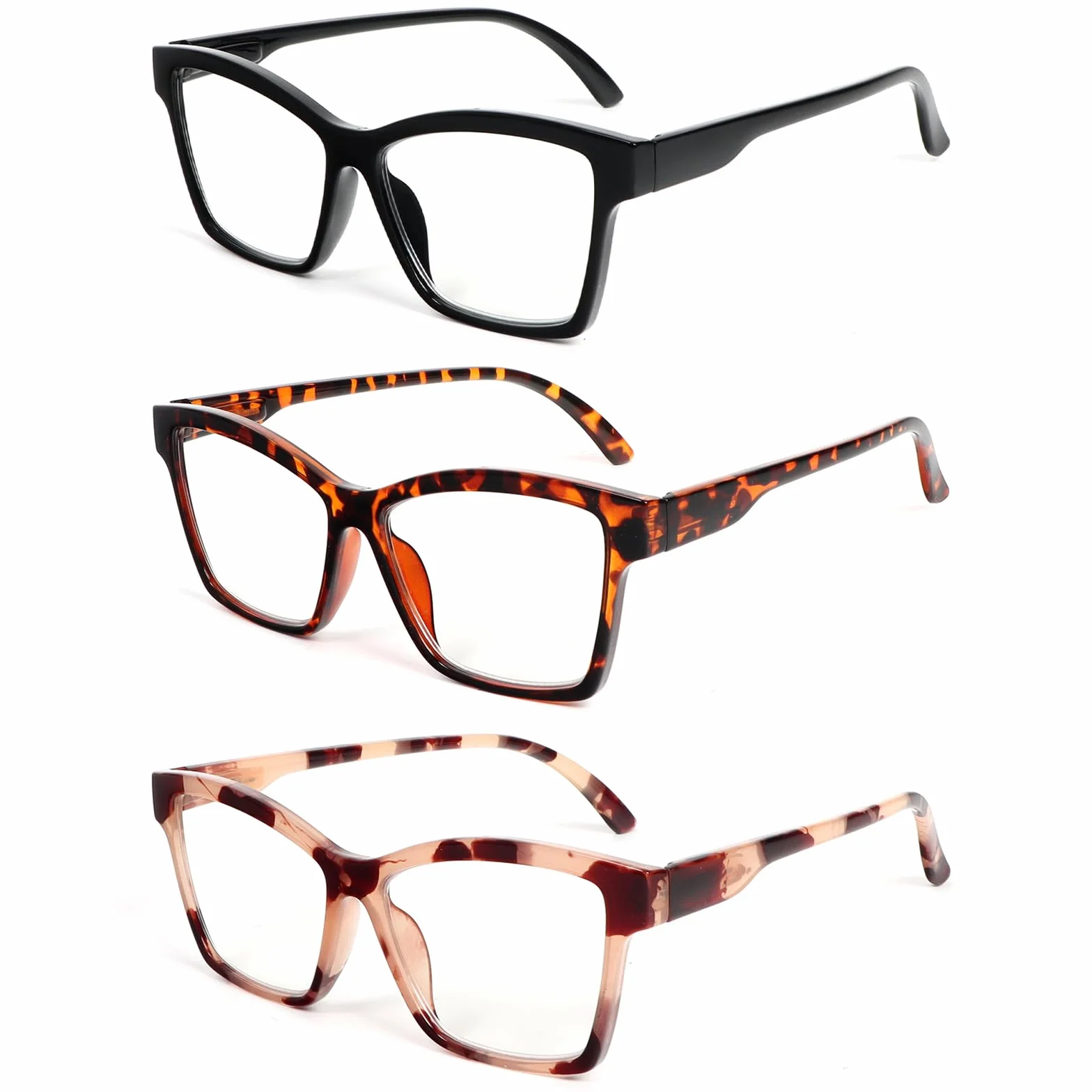KoKoBin 3 Pack Lunettes de lecture anti-lumière bleue pour hommes et femmes à charnière à ressort