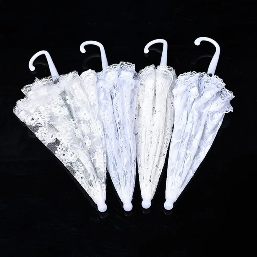Parapluie Prop Mariage en Dentelle Brodé de Fleurs Fait à La Main Ombrelle Accessoires Photographie