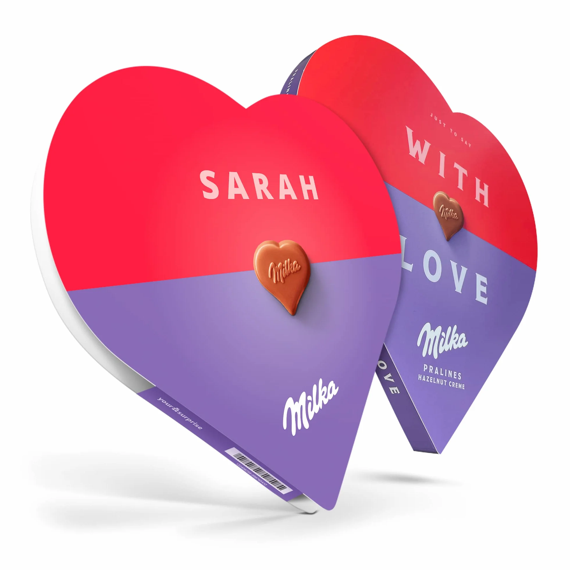 Milka Chocolat personnalisé - Cadeau fete des meres - Coeur avec prénom et texte (187 grammes - Coeur Milka)