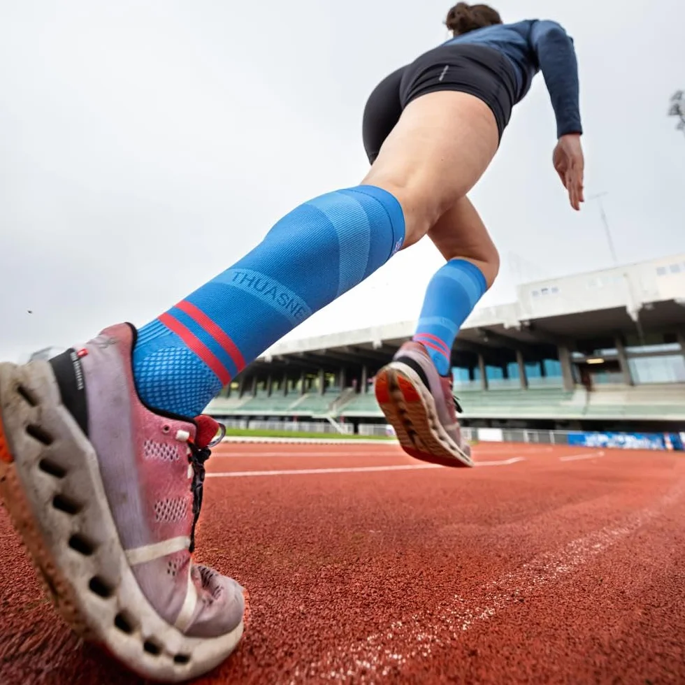 Thuasne Chaussettes Hautes de Compression Running Sport UP ACTIV Compression Dégressive Cheville Mollet Fabriquées France
