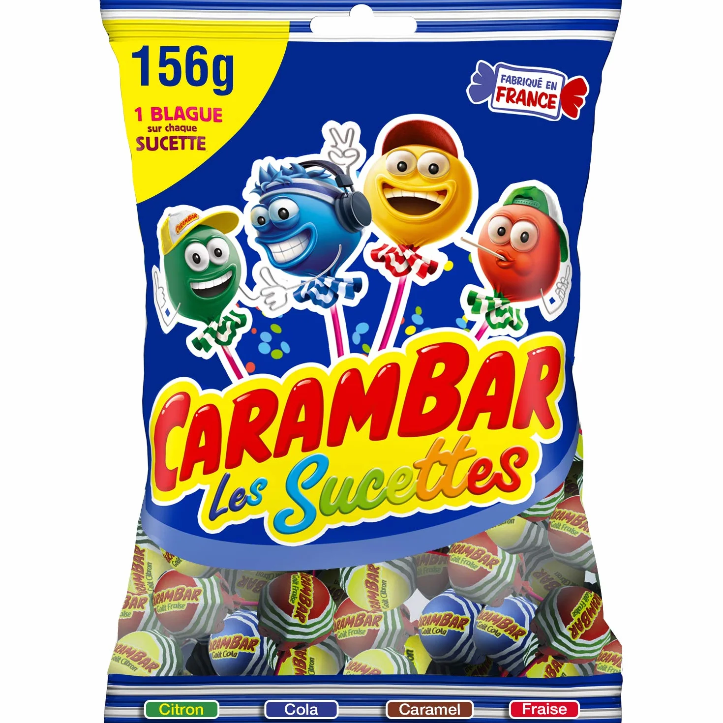 Carambar Bonbon Sucettes Family, 156g