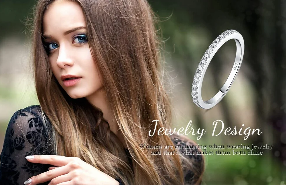 JewelryPalace Bague Demi Eternel Empilable 0.6ct Argent 925 Plaqué Or Jaune Or Rose Zircone Cubique Rond