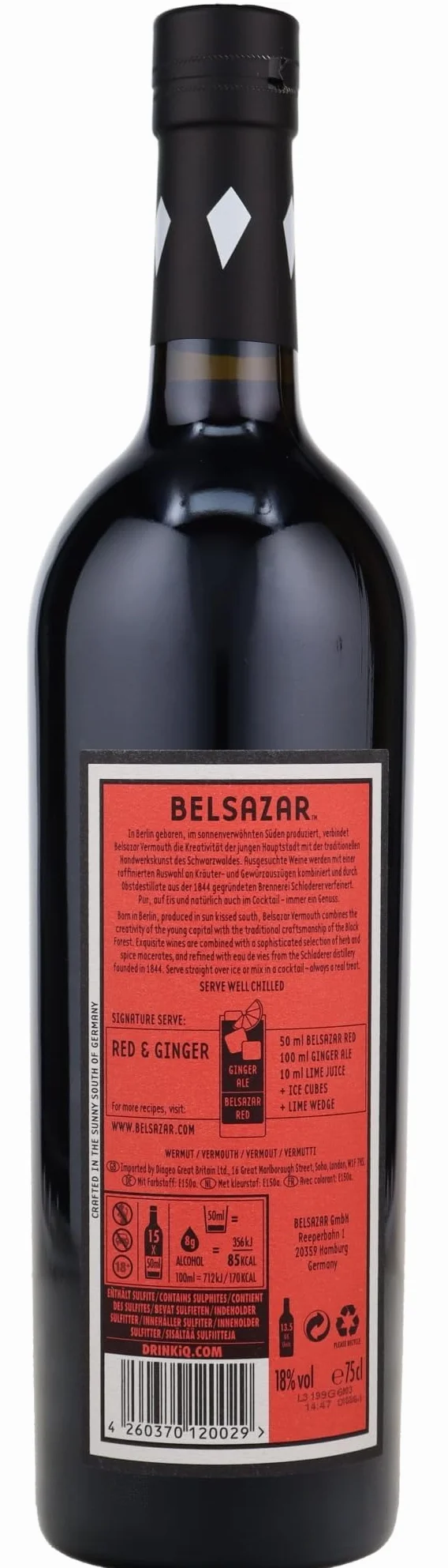 Belsazar Red Vermouth, 75 cl