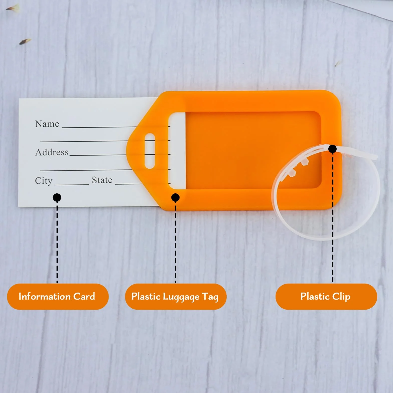 Étiquettes de Bagage en Plastique Colorées pour Voyage (6)