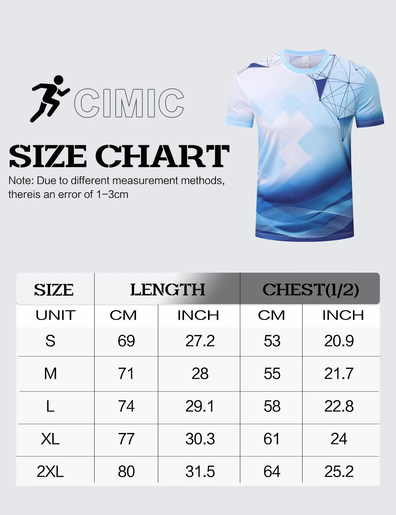 Cimic Lot de 1 ou 3 T-Shirts de Sport pour Hommes T-Shirt Fonctionnel Dégradé de Couleurs Séchage Rapide