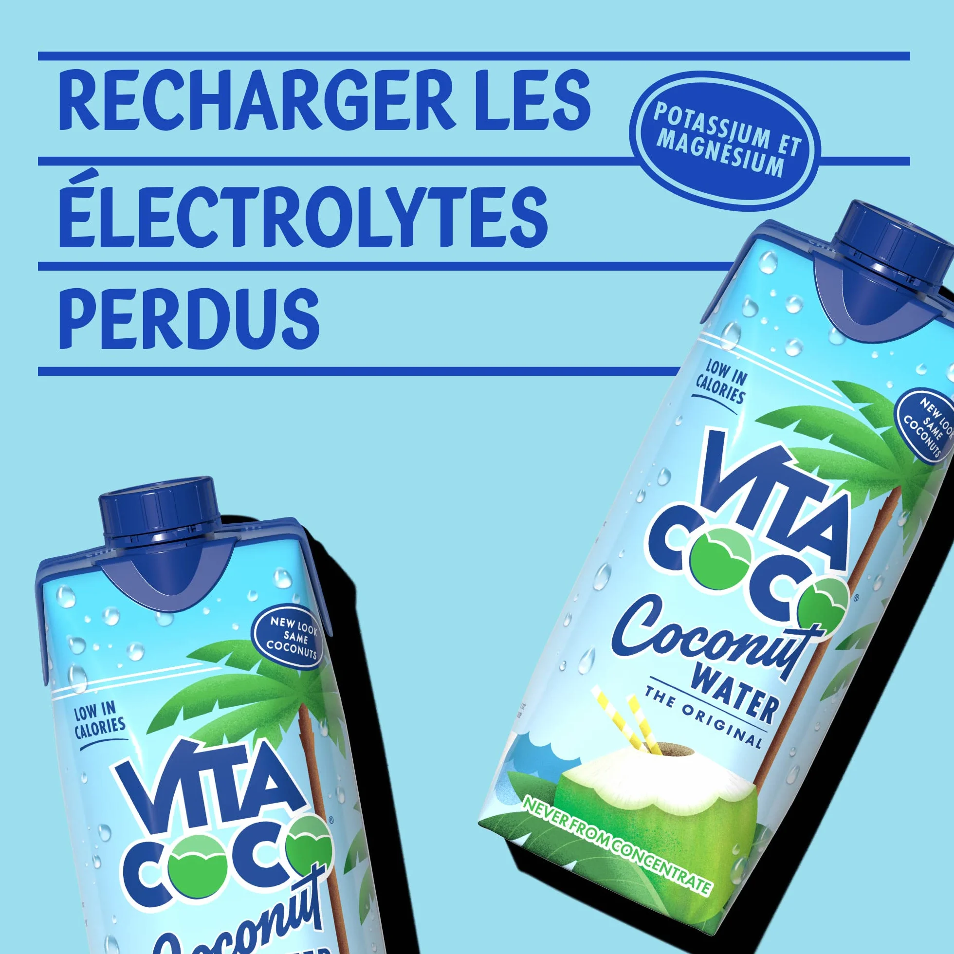 Vita Coco - Eau De Coco Pur (330ml x 12) - Naturellement Hydratante - Remplie D'électrolytes - Sans Gluten - Plein De Vitamine C Et De Potassium | Sans Gluten | Source De Potassium | Faible En Calories | Rafraîchissant Et Désaltérant | Parfaite pour les S
