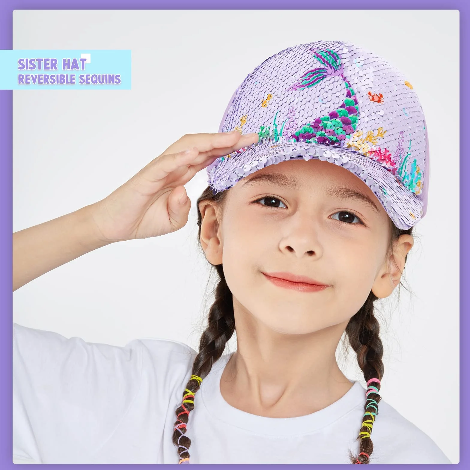 WAWSAM Casquette de Baseball Filles Ajustable Chapeau de Soleil pour Enfants
