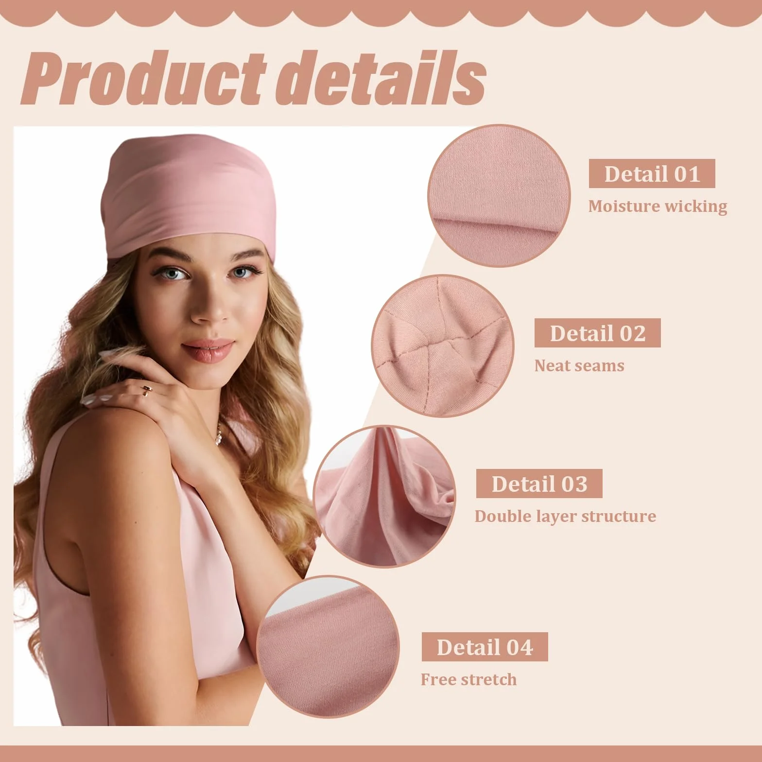 Bonnet de Nuit Homme Femme Hiver Respirant Chapeau de Sommeil Calotte pour Dormir Chimiothérapie Perte de Cheveux