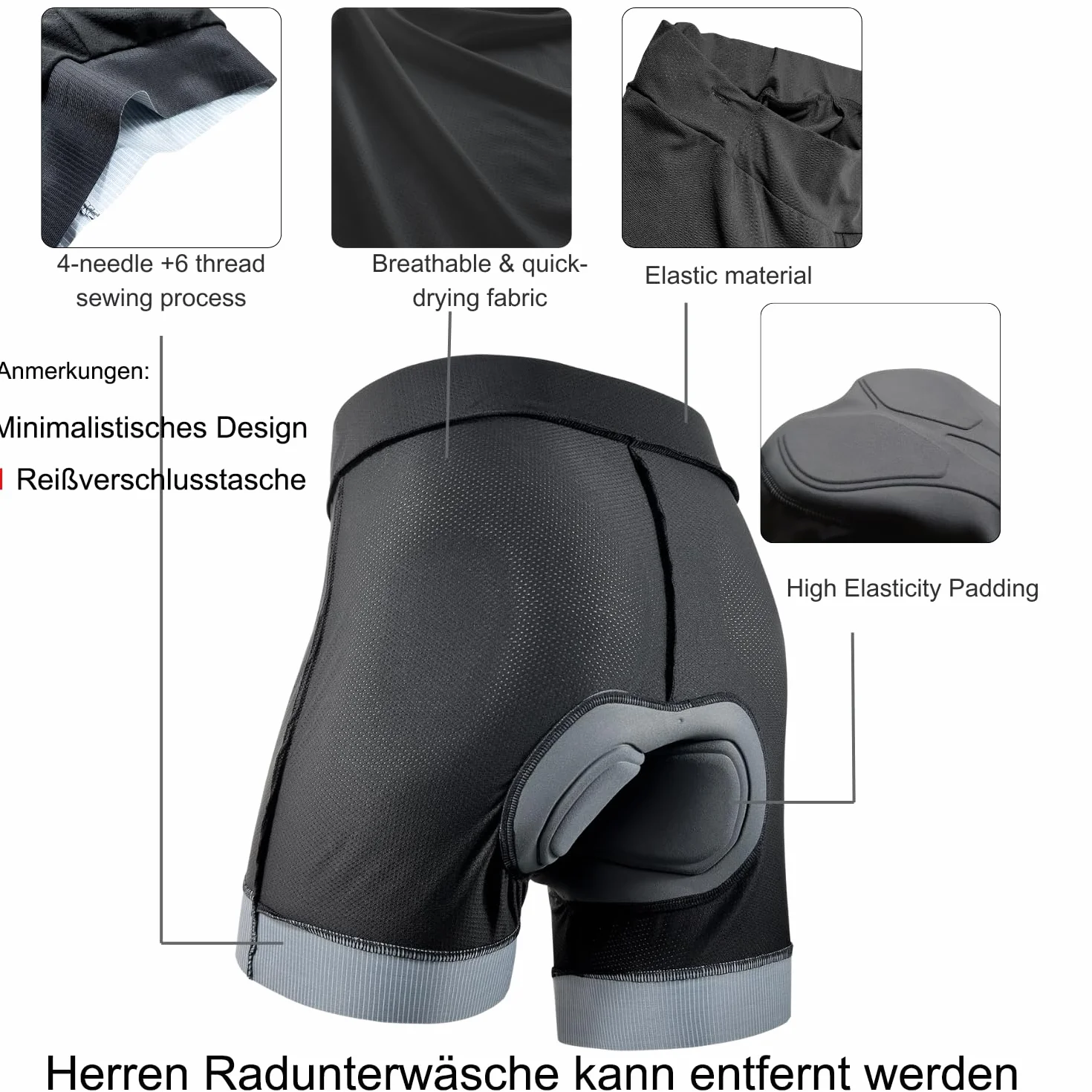 Wulibike Shorts de Vélo de Montagne 2 en 1 avec Rembourrage pour Hommes