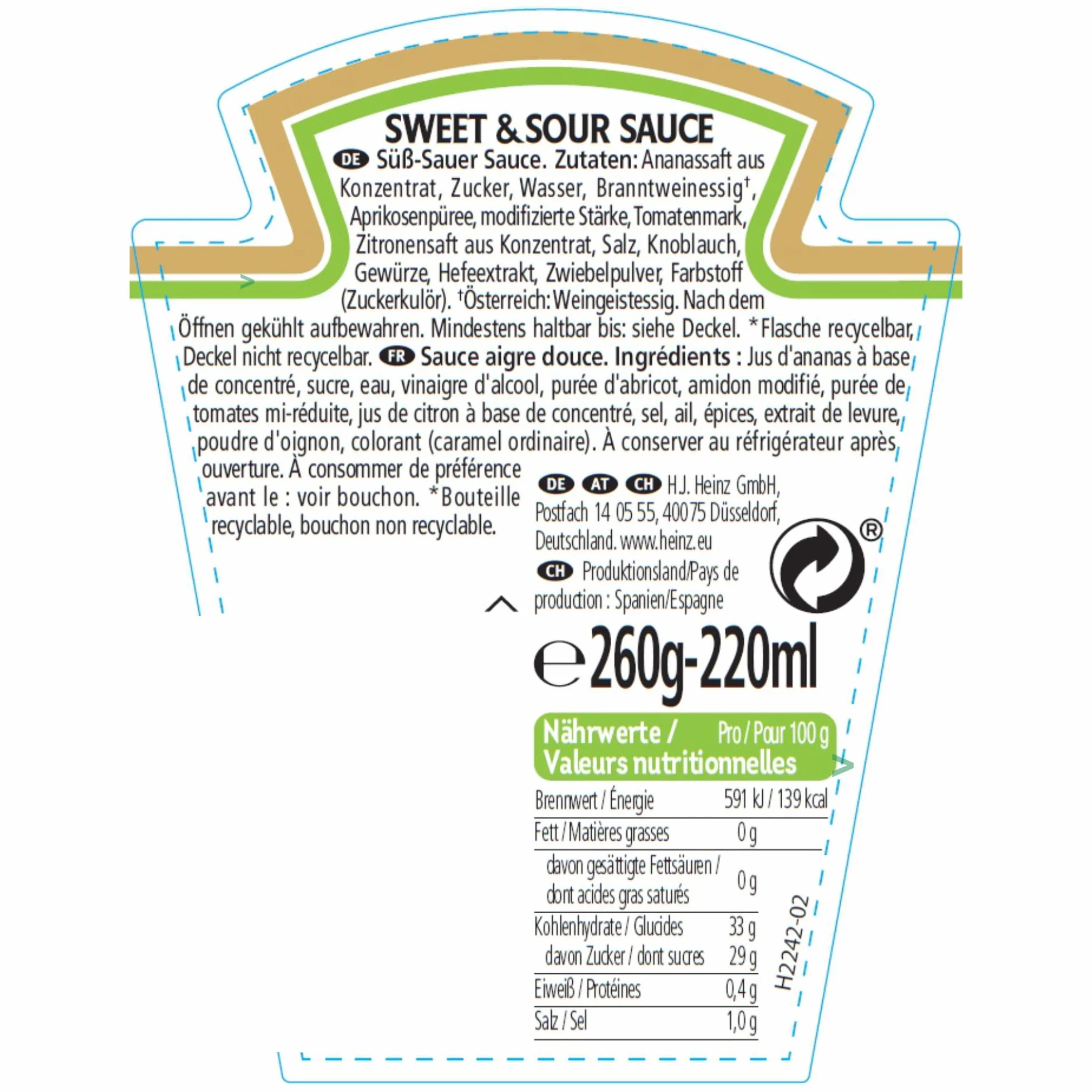 Heinz Sweet & Sour Sauce (sauce douce 220 ml) + bloc usy Block