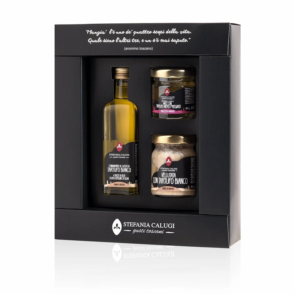 Panier Gourmand: Huile, Crème et Miel à la truffe Italienne - Sans Gluten